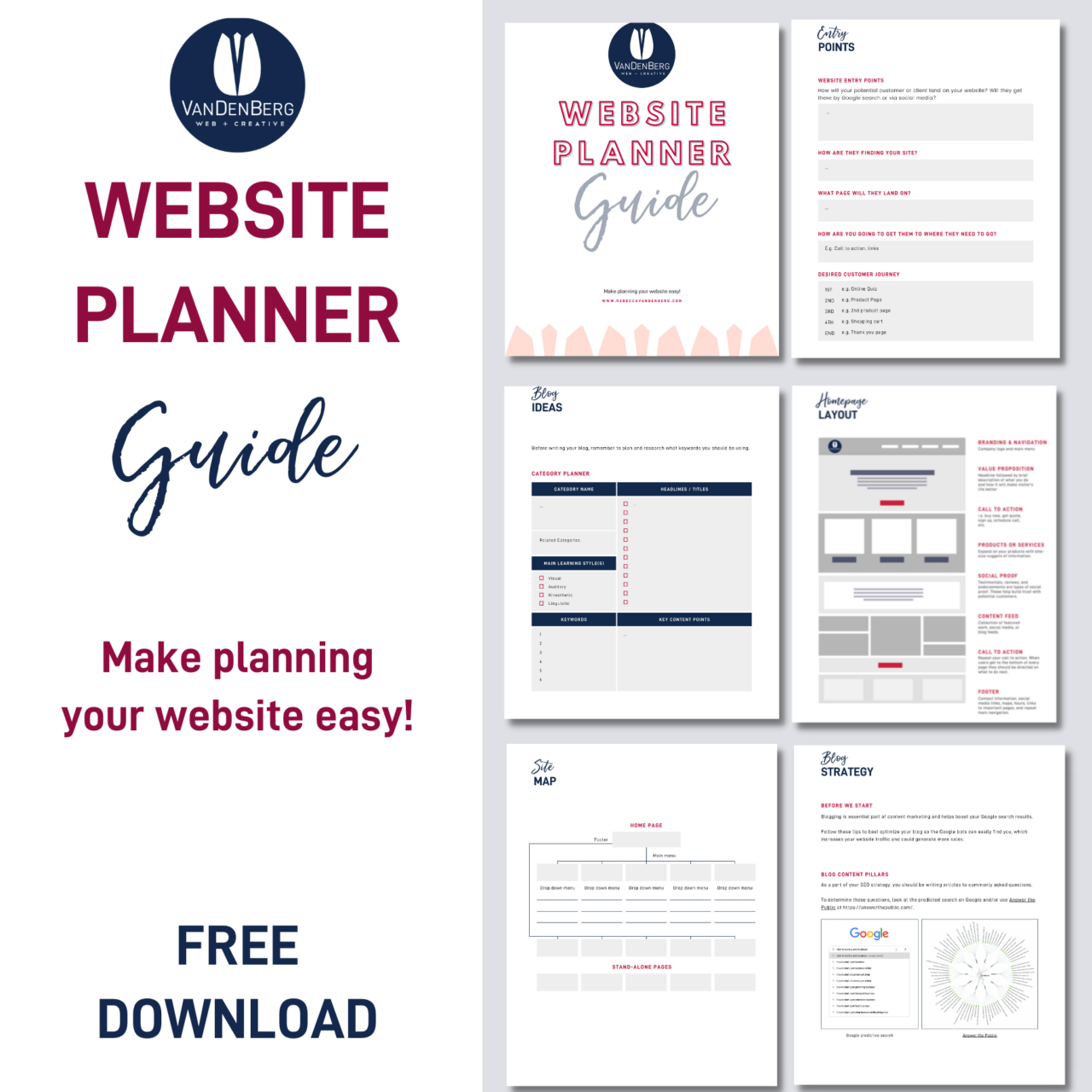 Free Website Planner Guide | VanDenBerg Web + Creative