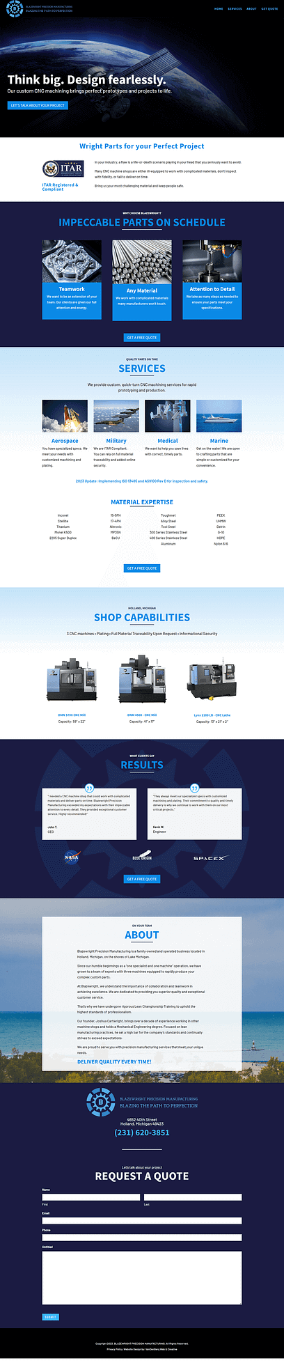 Blazewright Precision Manufacturing Screenshot