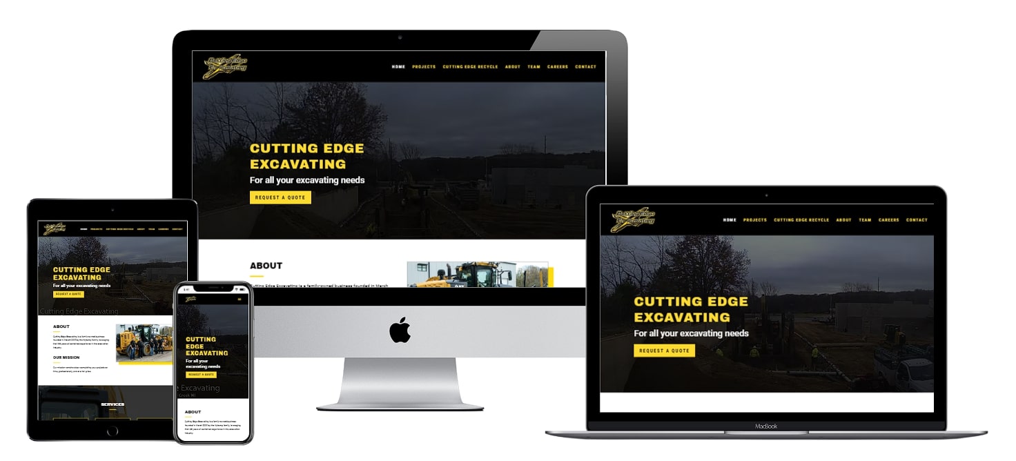 Cutting Edge Excavating Website Design by VanDenBerg Web + Creative Cutting Edge Excavating Website Design by VanDenBerg Web + Creative