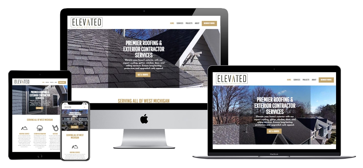Elevated Home Exteriors Website Design by VanDenBerg Web + Creative Elevated Home Exteriors Website Design by VanDenBerg Web + Creative