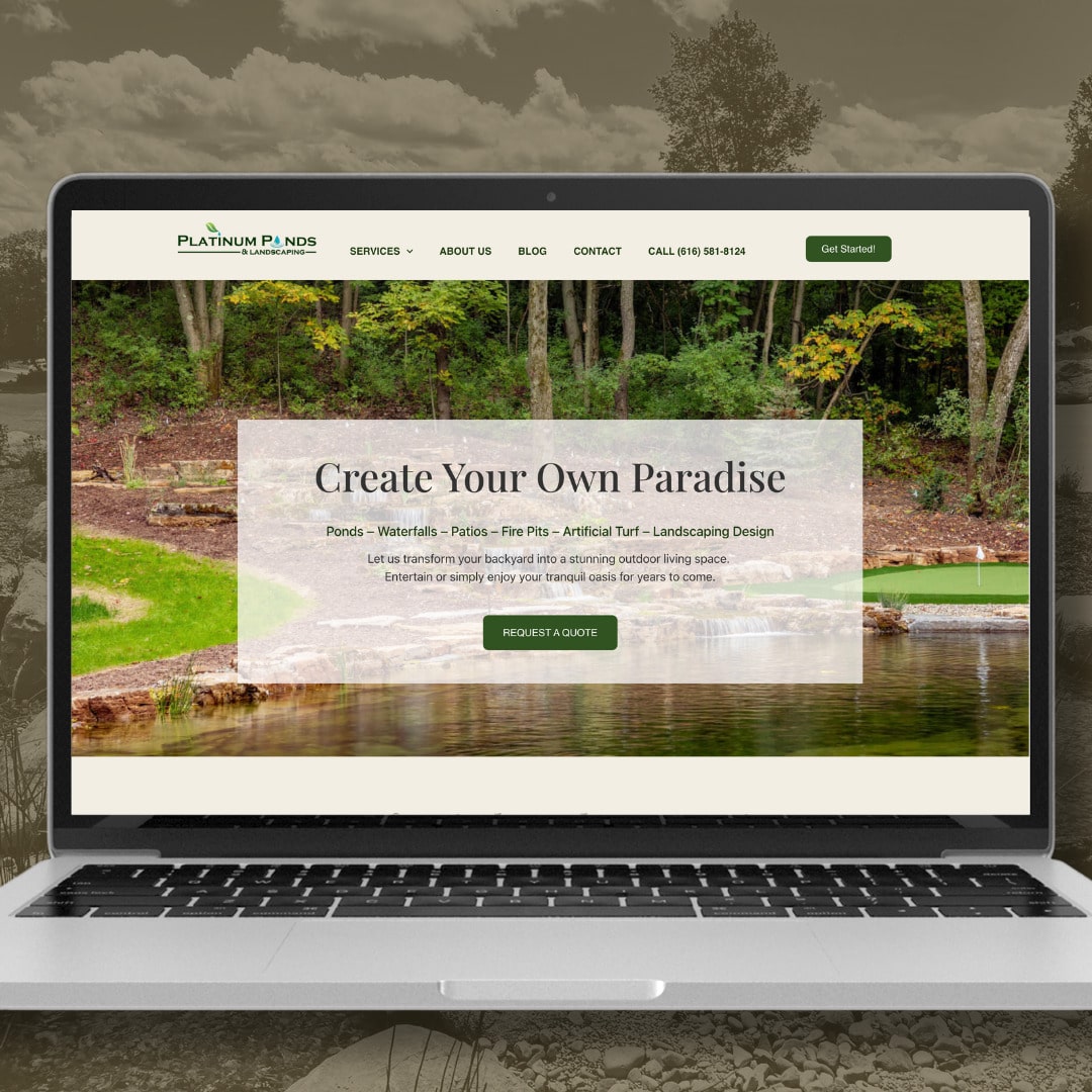 Platinum Ponds and Landscaping Website Design Platinum Ponds and Landscaping Website Design