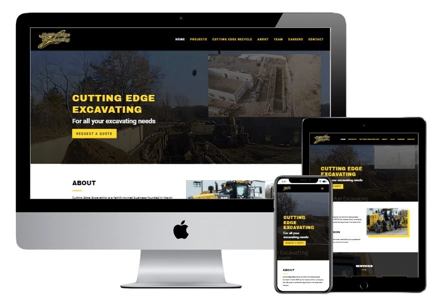 cutting edge excavating - VanDenBerg Web + Creative Web Design