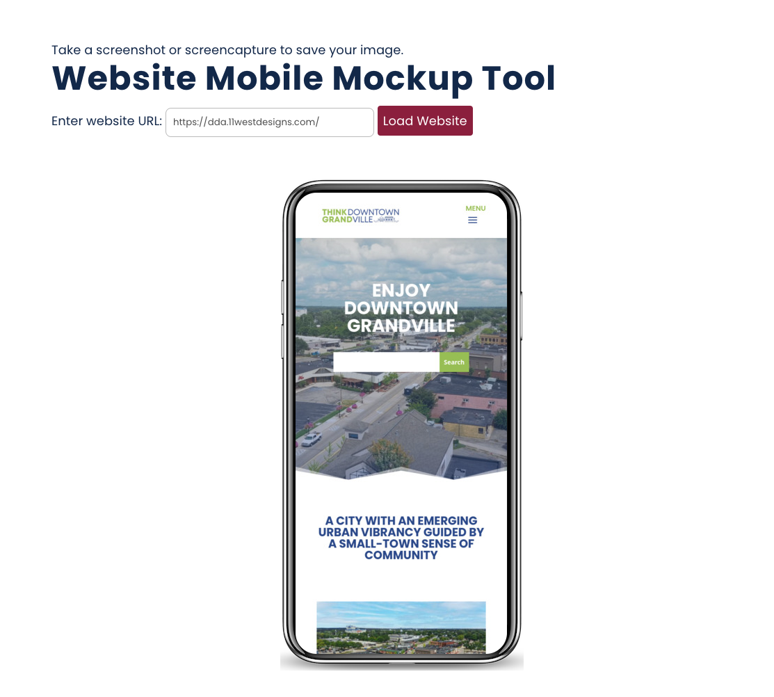 Website Mobile Mockup Tool - VanDenBerg Web + Creative