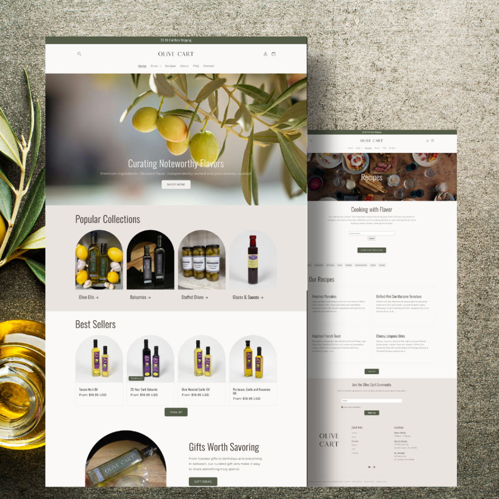Olive Cart Website Design by VanDenBerg Web + Creative