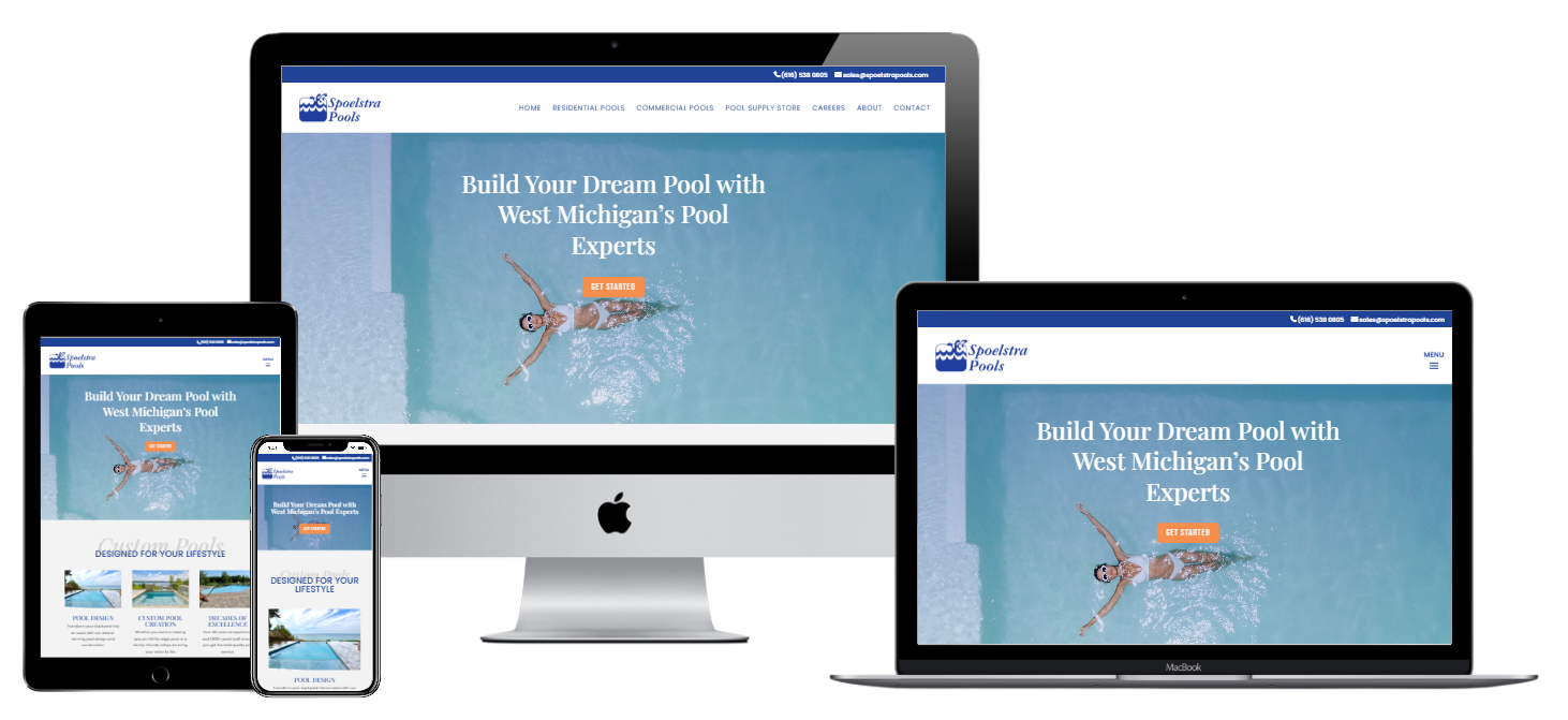 Spoelstra Pools Website Redesign, Grandville MI