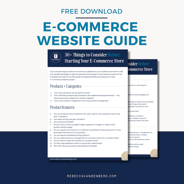 ECOMMERCE CHECKLIST BY VANDENBERG WEB AND CREATIVE
