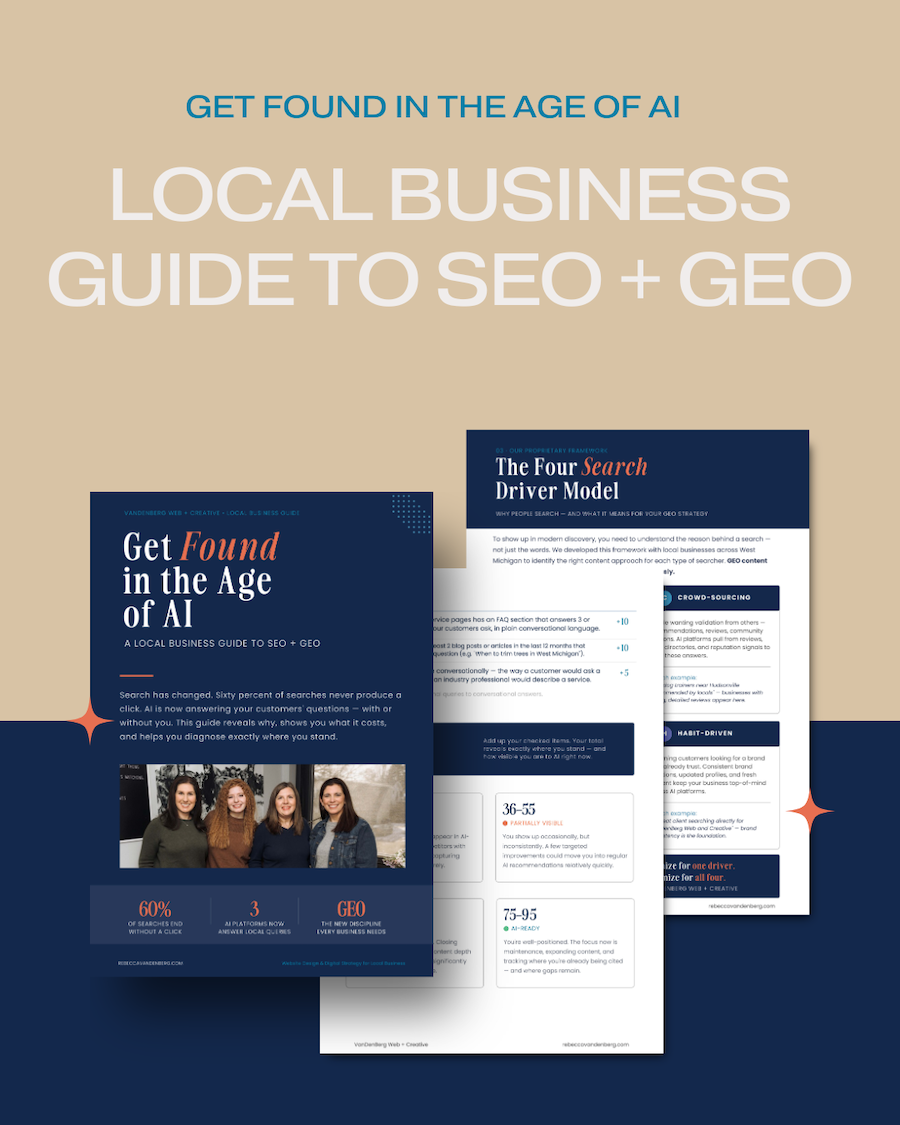 How to get found in the age of AI. Local business guide to SEO + GEO.