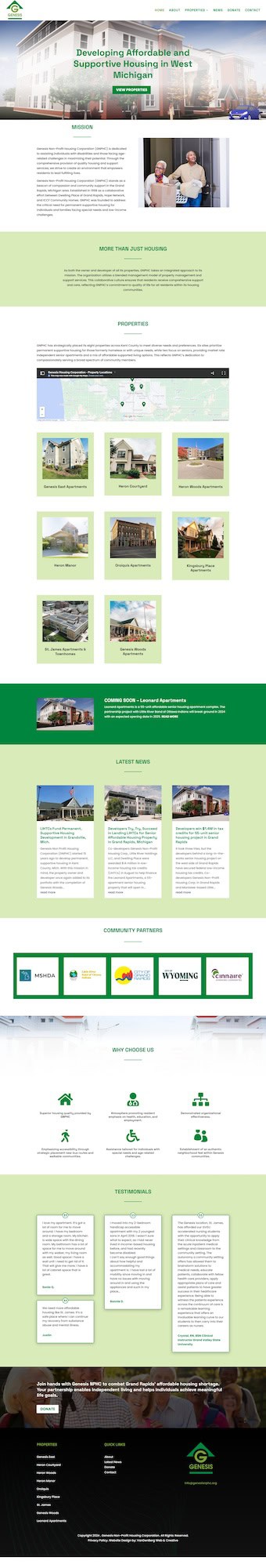Genesis Non Profit Housing Homepage