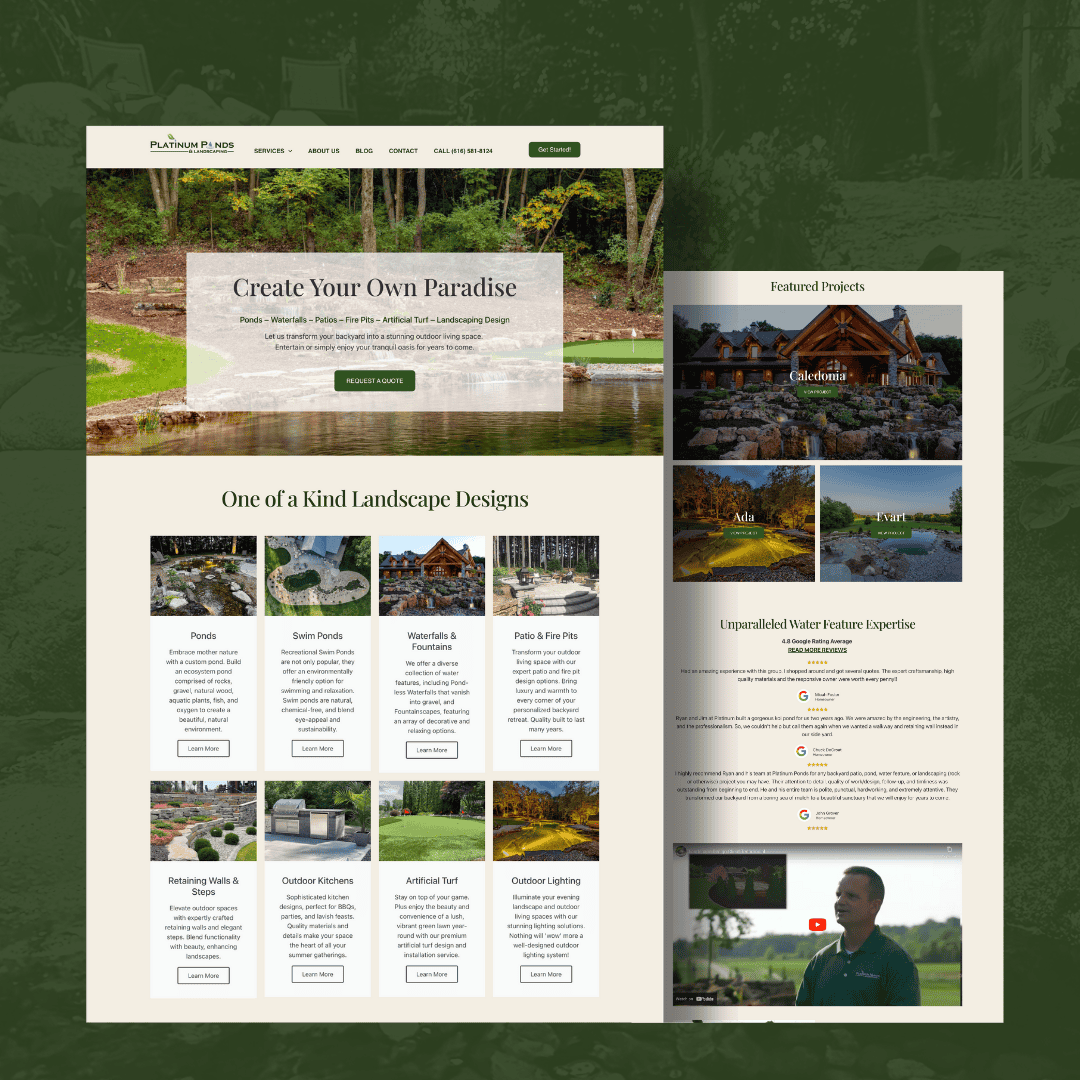 MI Ponds Website Design