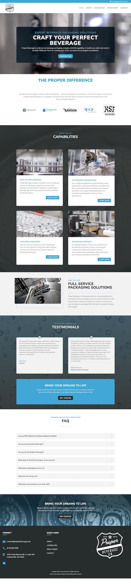 Proper Beverage Home-page Proper Beverage Home-page