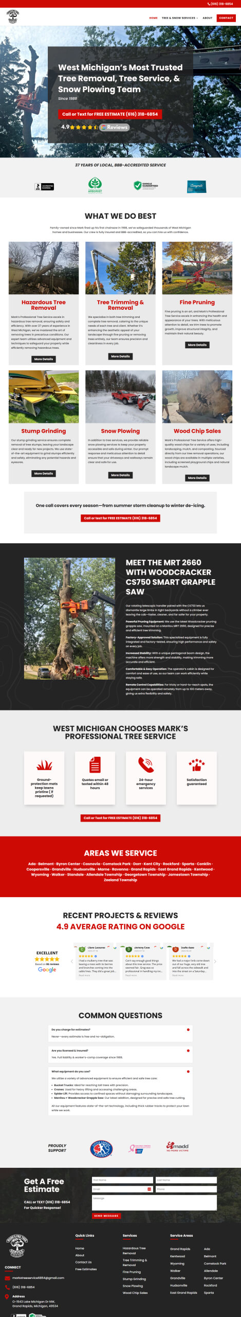 Marks Pro Tree Service Home Page Marks Pro Tree Service Home Page